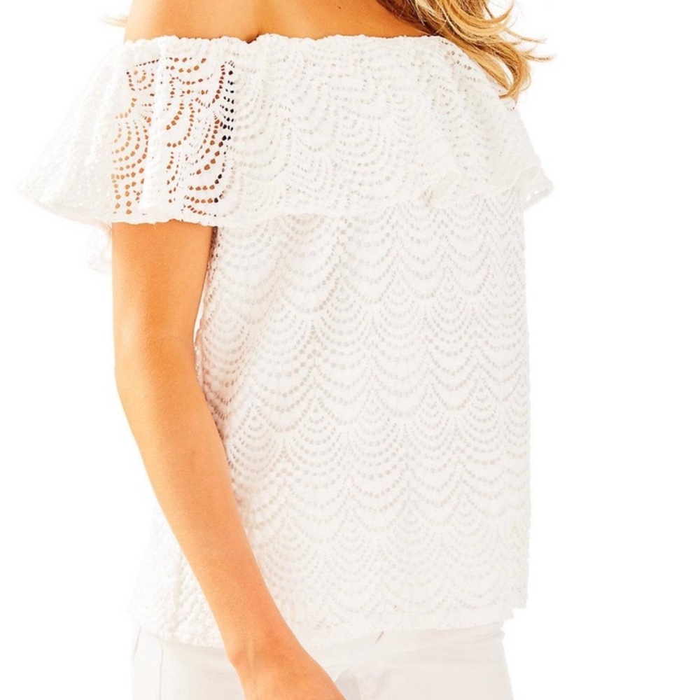 Lilly‎ Pulitzer La Fortuna white lace top Small